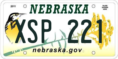 NE license plate XSP221