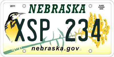 NE license plate XSP234