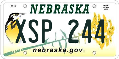NE license plate XSP244