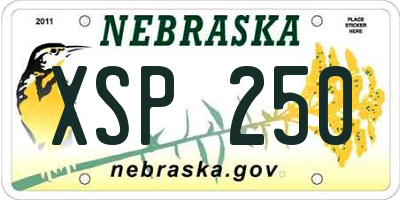NE license plate XSP250