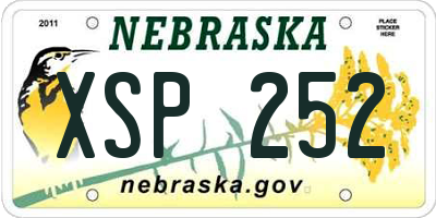 NE license plate XSP252