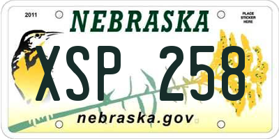NE license plate XSP258
