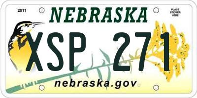 NE license plate XSP271