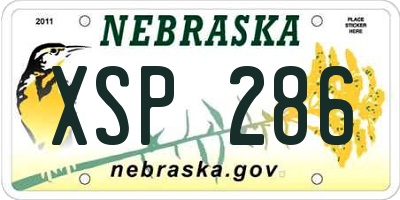 NE license plate XSP286