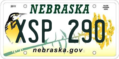 NE license plate XSP290