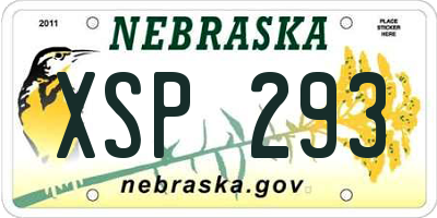 NE license plate XSP293