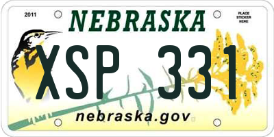 NE license plate XSP331