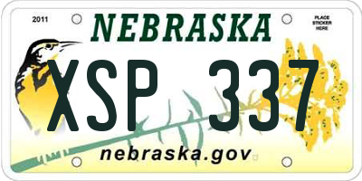 NE license plate XSP337