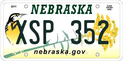 NE license plate XSP352