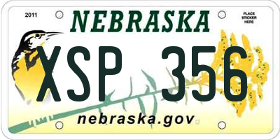 NE license plate XSP356