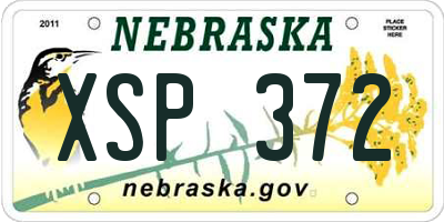 NE license plate XSP372