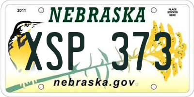 NE license plate XSP373