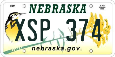 NE license plate XSP374