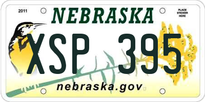 NE license plate XSP395