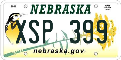 NE license plate XSP399