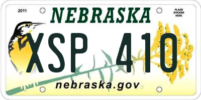 NE license plate XSP410