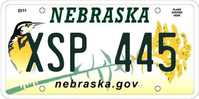NE license plate XSP445
