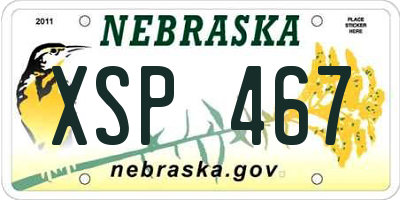 NE license plate XSP467
