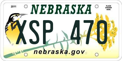 NE license plate XSP470