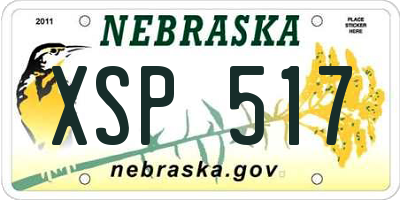 NE license plate XSP517