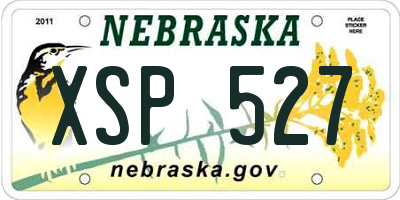 NE license plate XSP527