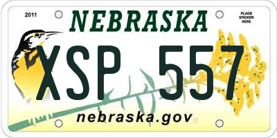 NE license plate XSP557