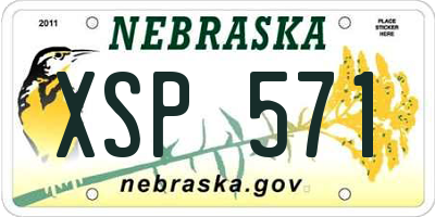 NE license plate XSP571