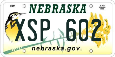 NE license plate XSP602