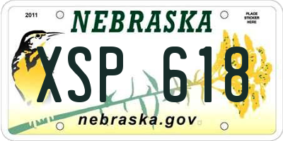NE license plate XSP618