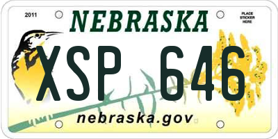 NE license plate XSP646