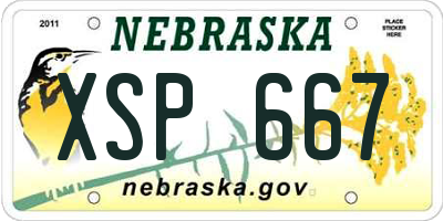 NE license plate XSP667