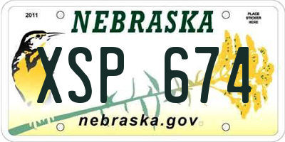 NE license plate XSP674