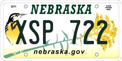 NE license plate XSP722