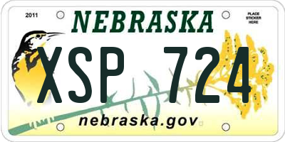 NE license plate XSP724