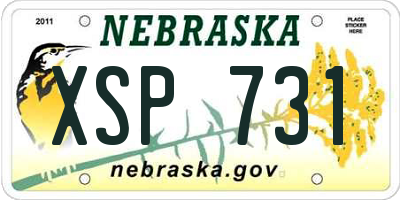NE license plate XSP731