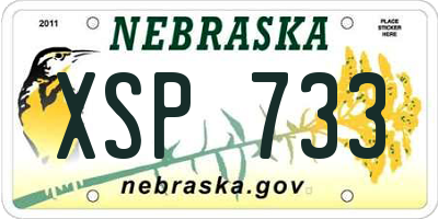 NE license plate XSP733