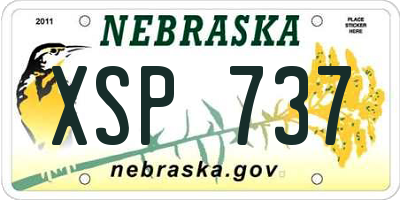 NE license plate XSP737
