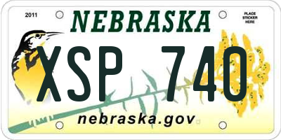 NE license plate XSP740