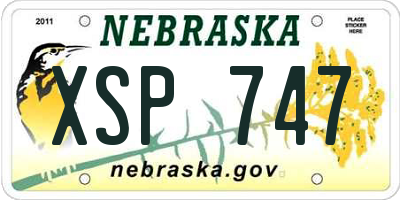 NE license plate XSP747