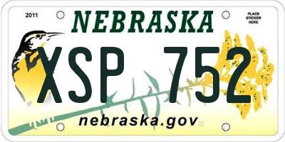 NE license plate XSP752
