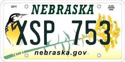 NE license plate XSP753