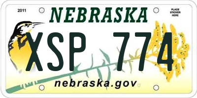 NE license plate XSP774