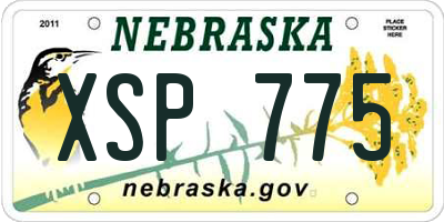 NE license plate XSP775
