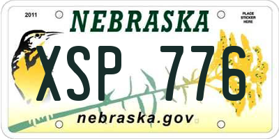 NE license plate XSP776