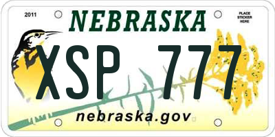 NE license plate XSP777