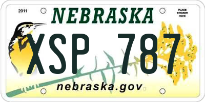NE license plate XSP787