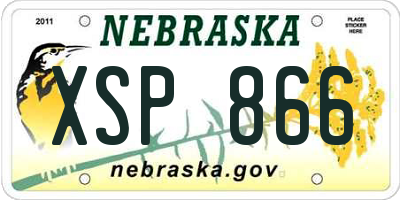NE license plate XSP866