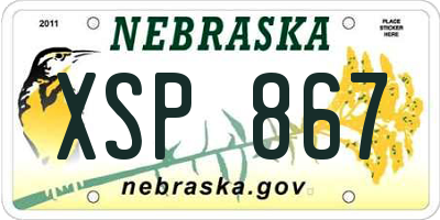 NE license plate XSP867