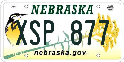 NE license plate XSP877
