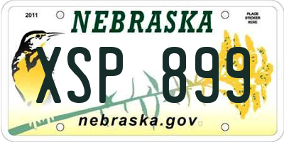 NE license plate XSP899